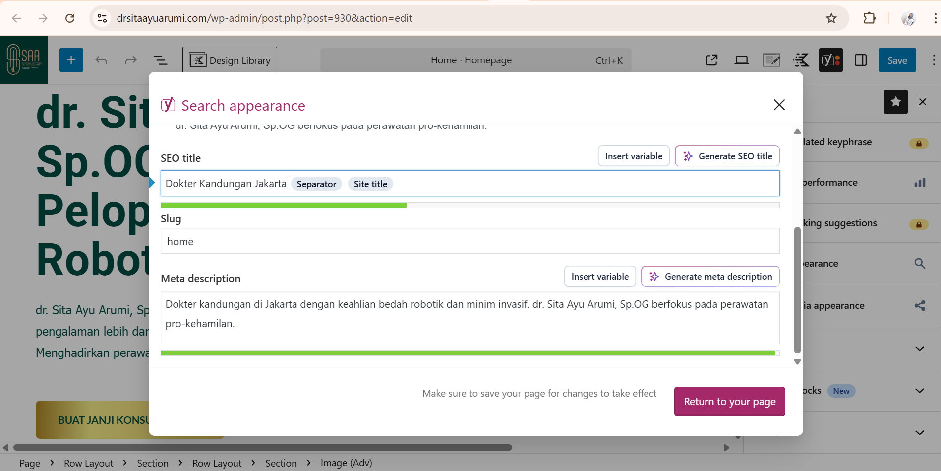 Contoh mengedit website appearance client Coulava