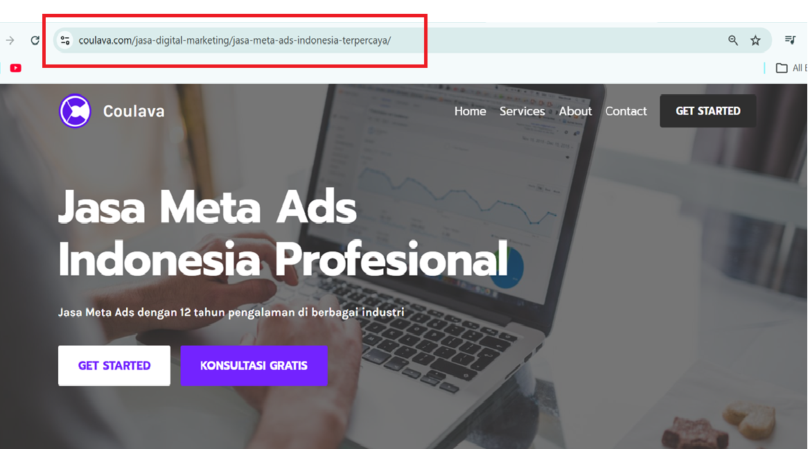 URL landing page Coulava bersih
