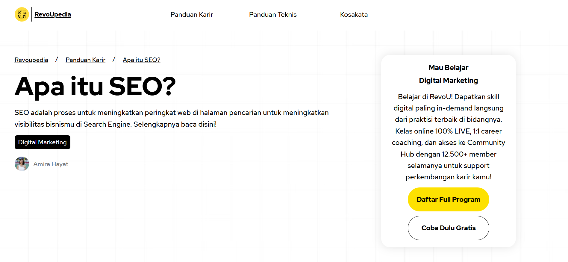 RevoU contoh artikel komprehensif menurut coulava