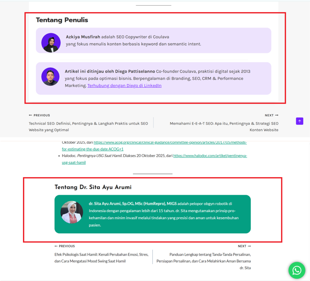 Contoh penunjukan expertise di artikel 