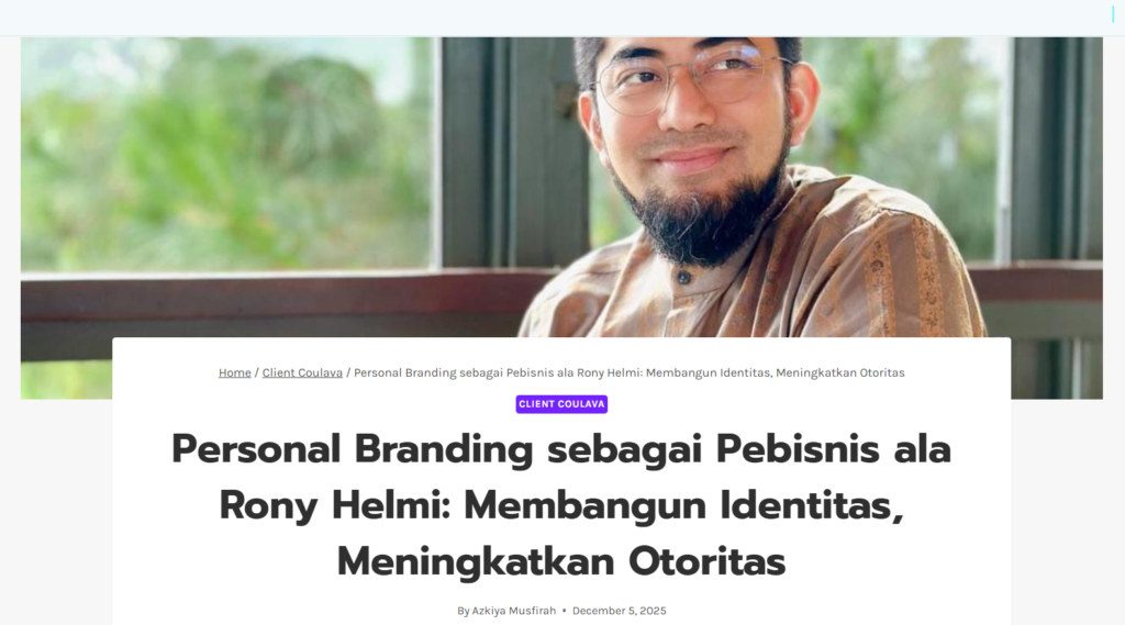 Contoh artikel studi kasus personal branding dari Coulava