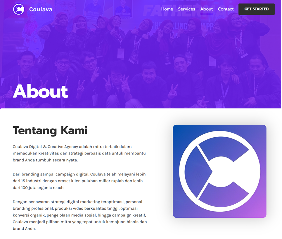 Halaman tentang kami Coulava