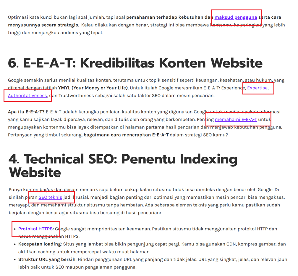penerapan internal linking antarkonten artikel blog Coulava