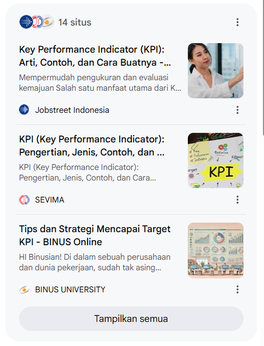 Contoh website yang muncul di AI overview