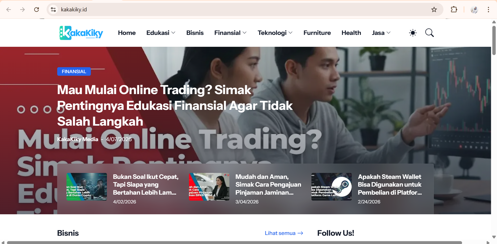 Contoh situs media online ddengan DA 52 yang memberikan backlink ke Coulava
