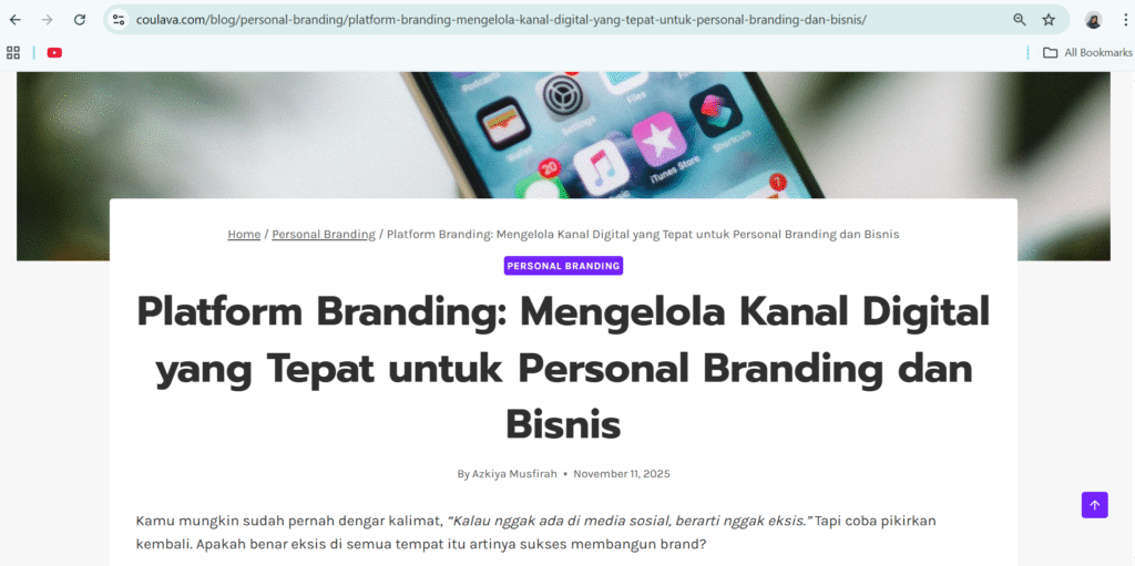 contoh format konten artikel platform branding